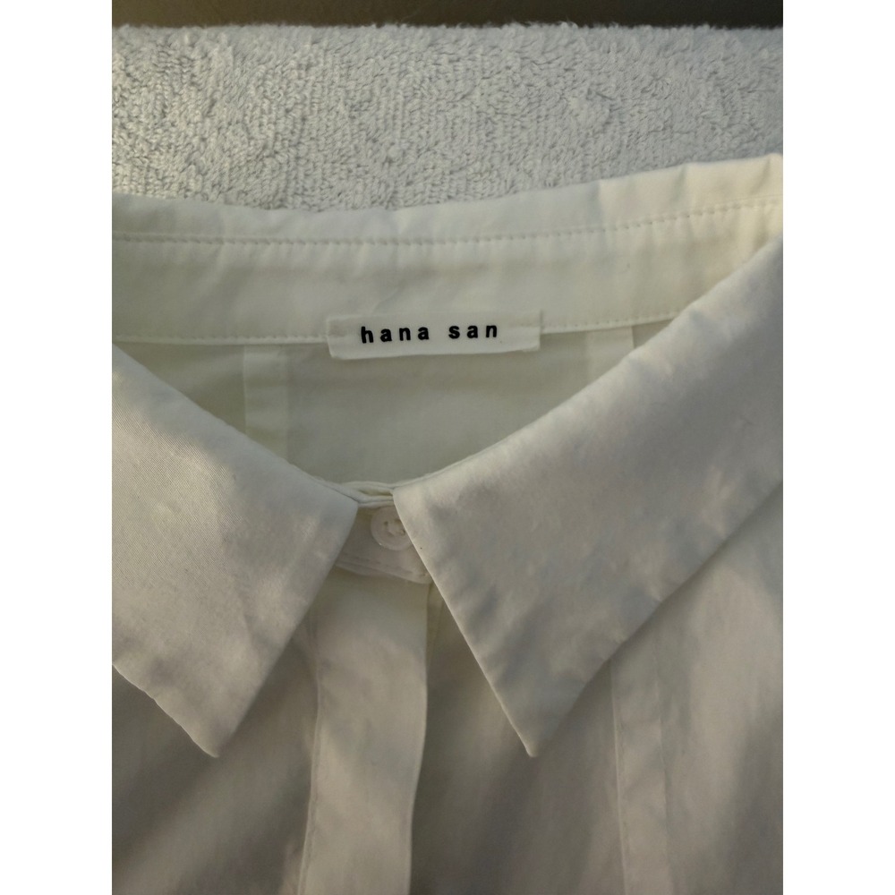 Hana San Women's White Cotton Pintuck Oversized Tunic Shirt - Sz EU 42 (12-14) - Picture 5 of 12